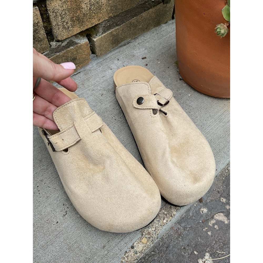 Women's Bari Clog Taupe/Suede Size 8 New No Box
